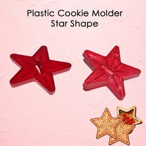 1pc Star Moon Shaped Red Tin Plated Cookie Molder